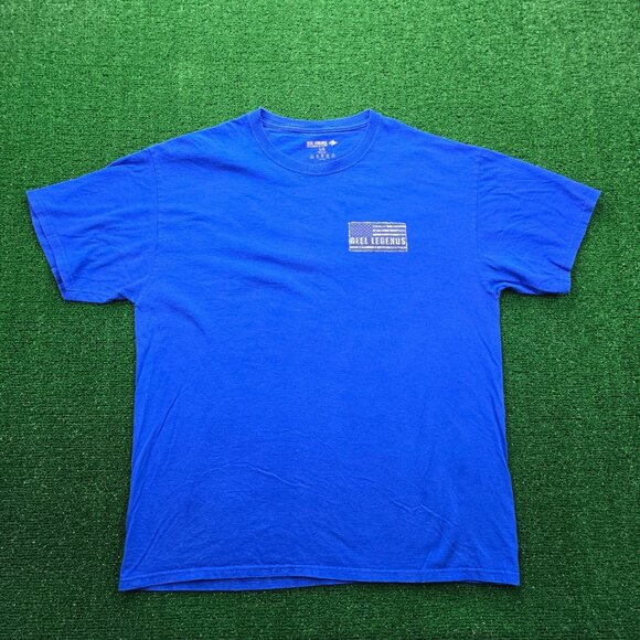 Reel Legends Tshirt Mens Large Blue USA Flag Patriotic Fishing Marlin Graphic - Picture 2 of 7